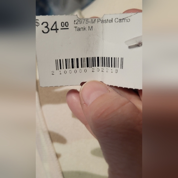 Cream and Tan Relaxed Sleeveless Tank Top - Picture 4 of 5